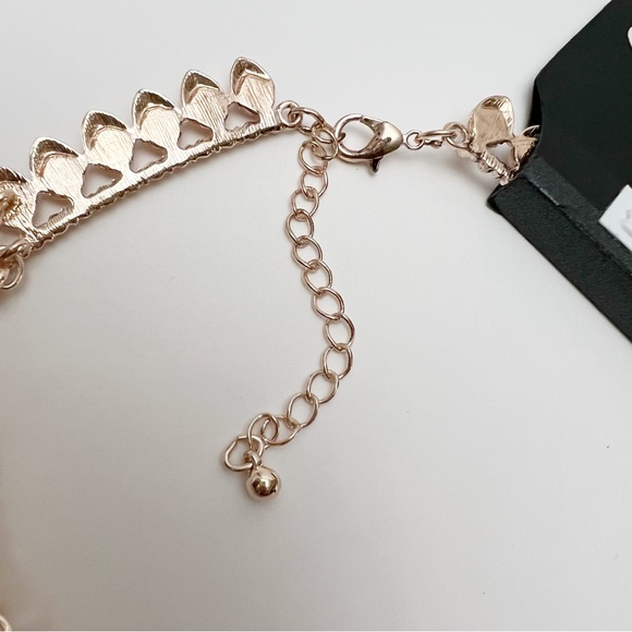 Sophia Kate Peach Pink Rose Goldtone Cabochon Bib Statement Necklace NEW - Picture 5 of 5